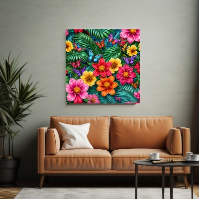 Blumenland mit Schmetterling
