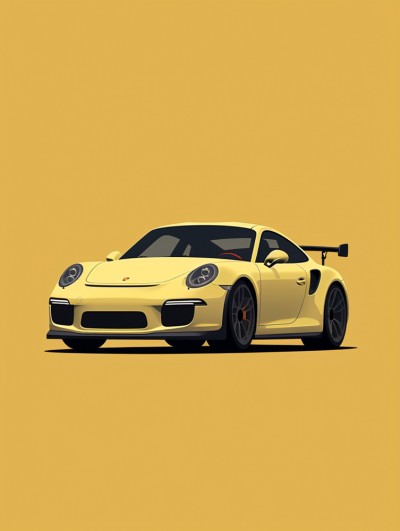 Porsche Kunst Auto Gelb