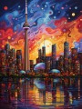 Kunstdesign Stadt Nacht