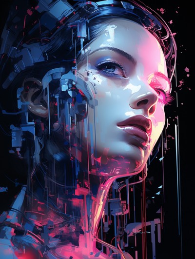 Frau Porträt Cyborg