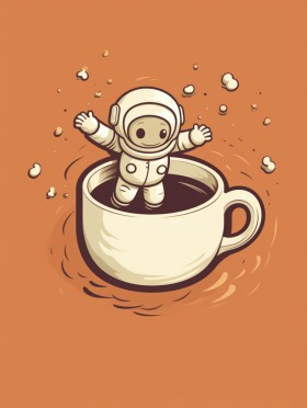 Astronaut in der Kaffeetasse