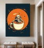 Astronautin in der Kaffeetasse