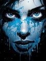Frau blau Graffiti
