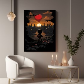 Bär mit Herzluftballon