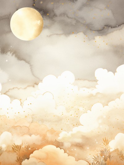 Wolken mit Mond Kinderzimmer