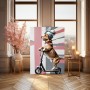 Hund auf einem Roller