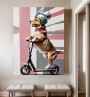 Hund auf einem Roller