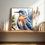 Vogel mit blauen Federn