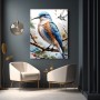 Blauer Vogel und Kolibri