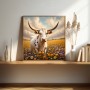 Longhorn Rind in einem Feld voller Wildblumen
