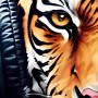 Tiger mit Kopfhörer