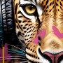 Leopard mit Kopfhörer