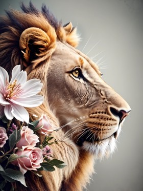 Blumen Löwe