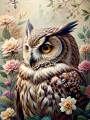 Eule mit Blumen