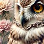 Eule mit Blumen