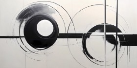 Minimalistische Kunst Schwarz Weiß - Panorama