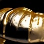 Goldene Lippen mit Flüssigkeit - Panorama