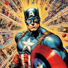 Superheld Comic Stil Wandkunst Marvel DC