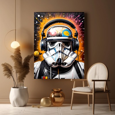 Stormtrooper mit Kopfhörer Pop Art Star
