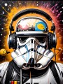 Stormtrooper mit Kopfhörer Pop Art Star