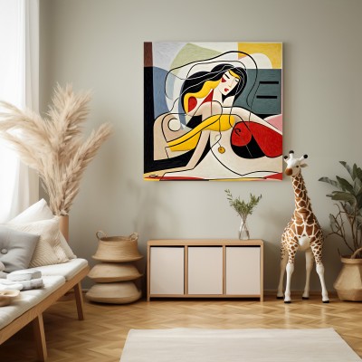 Inspiriert von Picasso, Gemälde Frau