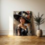 Wandkunst Frau mit einem Blumenhut Viktorianisch