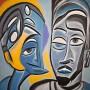 Gesichter abstrakter Kunst