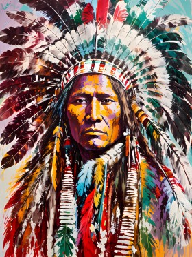 Amerikanischen Ureinwohner Indianerhäuptling Art Amerikanischen Ureinwohner Indianerhäuptling Art