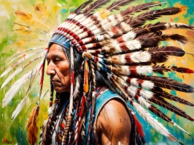 Amerikanischen Ureinwohner Indianerhäuptling Grün