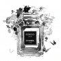 Coco Parfum Wandbild Blumen Weiß Schwarz