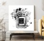 Coco Parfum Wandbild Blumen Weiß Schwarz