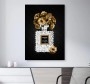 Coco Parfum Blumen Schwarz Goldoptik Kunst