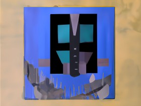 Abstraktion blaues Haus