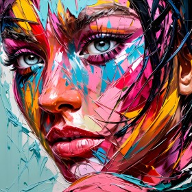 Bunte Frau Portrait Wand Kunst Druck Mädchen Abstrakt Poster Gemälde