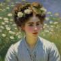 Claude Monet Stil - Frau Blumen Kunst Malerei