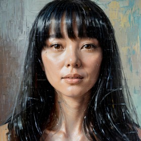 Moderne Kunst Frau Porträt Gesicht Malerei