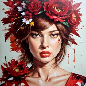 Blumen Frau Porträt Gesicht Bild