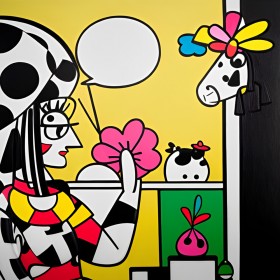Naive Kunst Bild Frau