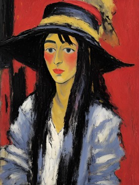 Im Stil Alexej von Jawlensky Frau mit Hut
