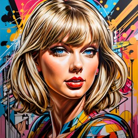 Pop Art Kunst Frau Gesicht