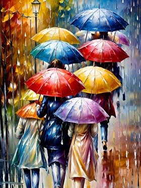 Bunter Regenschirm Straße zeitgenössisch Bunter Regenschirm Straße zeitgenössisch