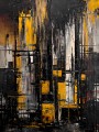 Abstraktes Gemälde Stadt Acryl Leinwand Druck