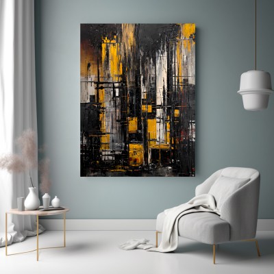 Abstraktes Gemälde Stadt Acryl Leinwand Druck