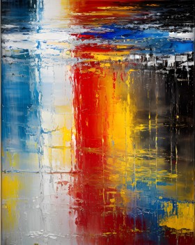 Bunt Abstraktes Acrylbild Modern Spachteltechnik Kunstdruck Bunt Abstraktes Acrylbild Modern Spachteltechnik Kunstdruck