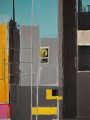 Abstrakte Stadt Kunst Grau Druck