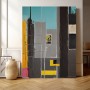 Abstrakte Stadt Kunst Grau Druck