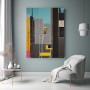Abstrakte Stadt Kunst Grau Druck