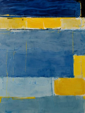 Kreativität Leinwand Malerei Moderne Gelb und Blau Kombiniert