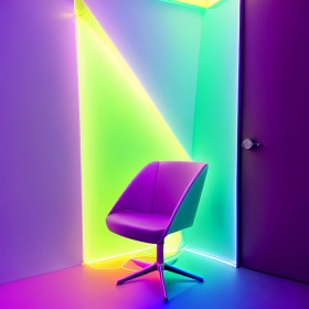 Neon Licht Geometrisches Licht Architektur Modern Bild Zimmer Stuhl Farben