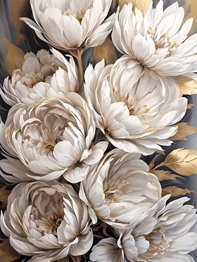 Elegante weiße Blumen modern Kunst Poster Drucke Weiß Elegant Floral